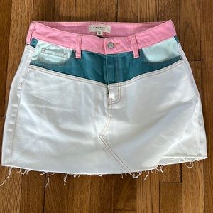 Denim white skirt multicolor